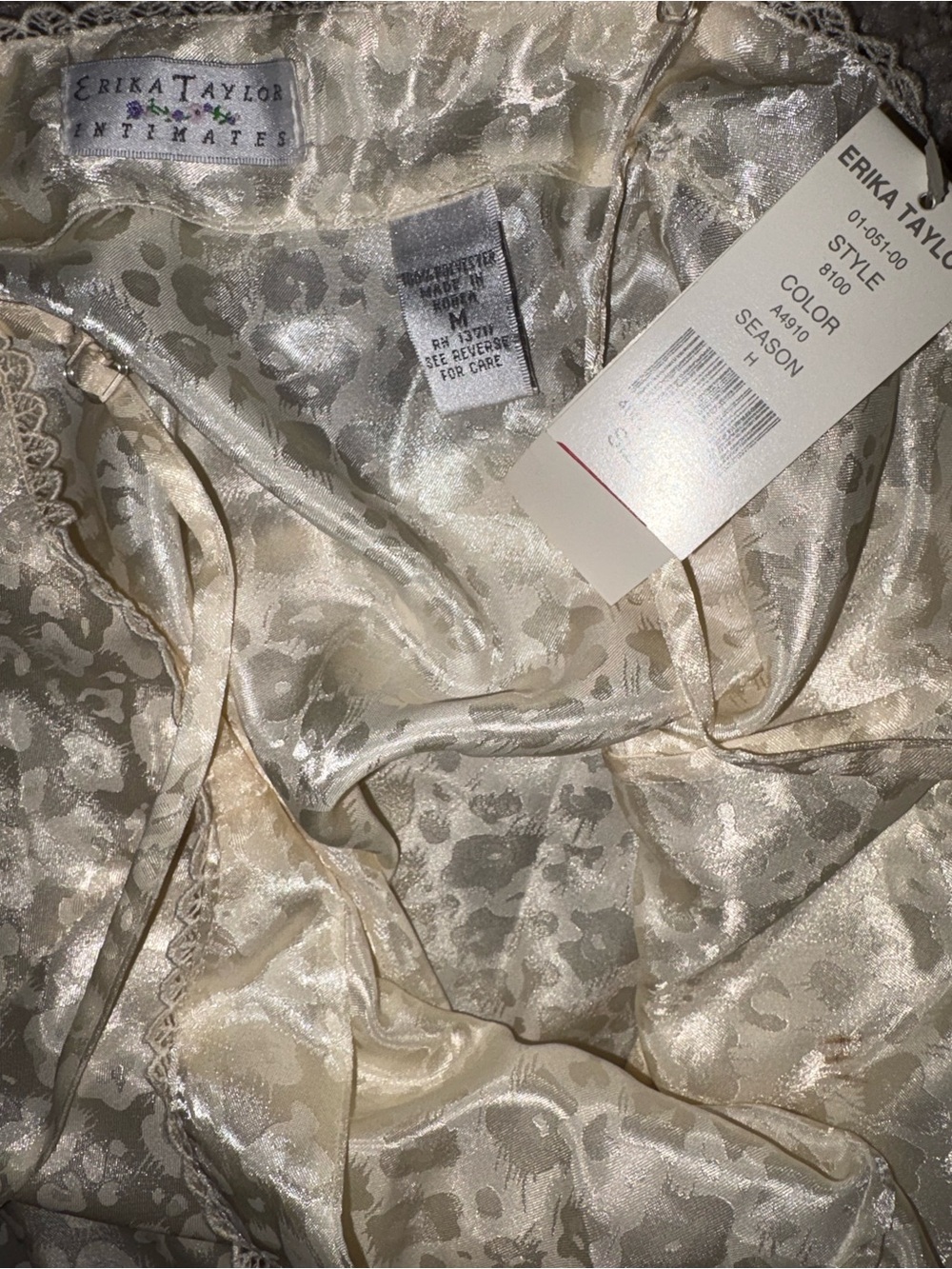 2 PIECE SET Vintage Satin Bustier Camisole in Ivory - Women's Intimates - Picture 3 of 5